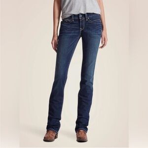 ARIAT R.E.A.L. Mid Rise Stretch Icon Stackable Straight Leg Jean 34L Western